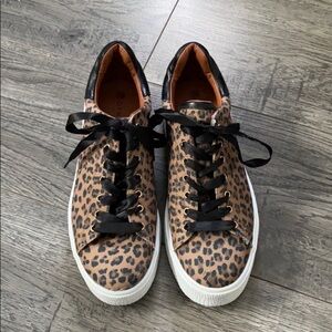 Animal print canvas sneakers